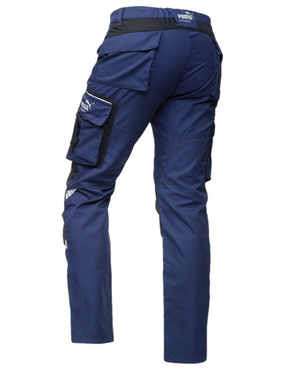 Navy Coloured Puma Workwear Mens Precision X Premium Work Trousers on white background 