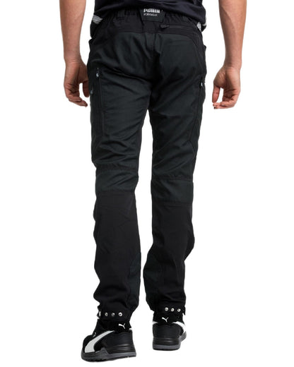 Black Anthracite Coloured Puma Workwear Mens Pro One Premium Outdoor Work Trousers on white background 