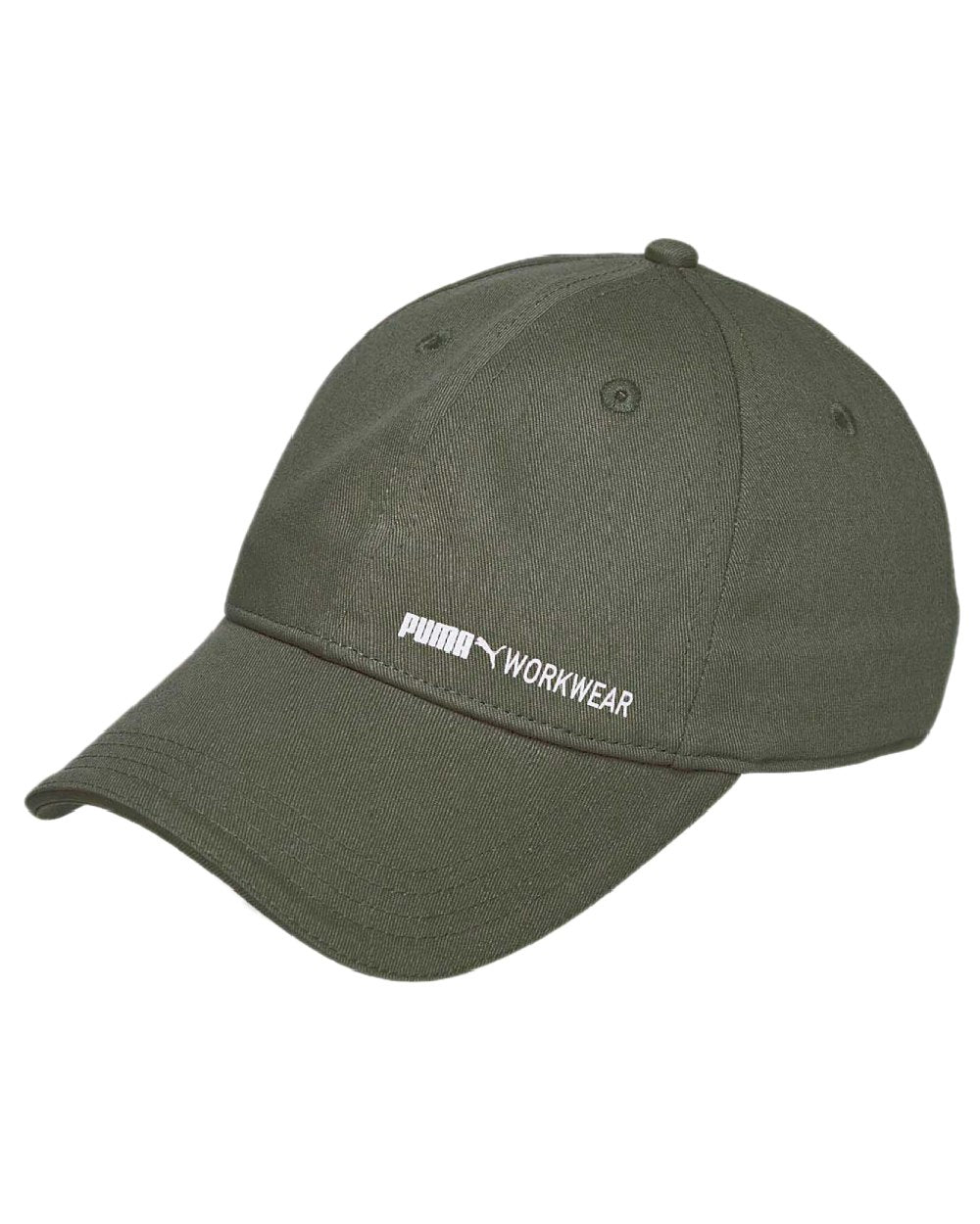Olive Coloured Puma Workwear Work Cap on white background 