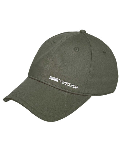 Olive Coloured Puma Workwear Work Cap on white background 