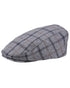 Grey Check coloured Regatta Acre Tweed Flat Cap on white background 