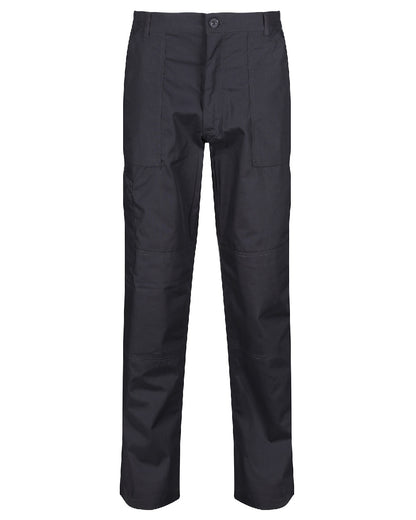 Dark Grey coloured Regatta Action Trousers on white background 