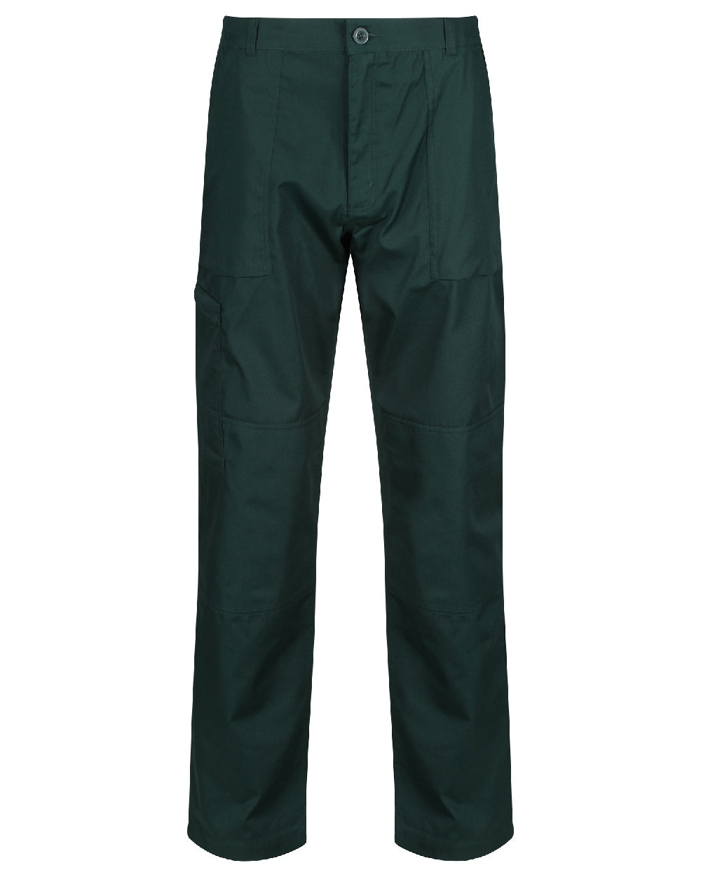 Green coloured Regatta Action Trousers on white background 