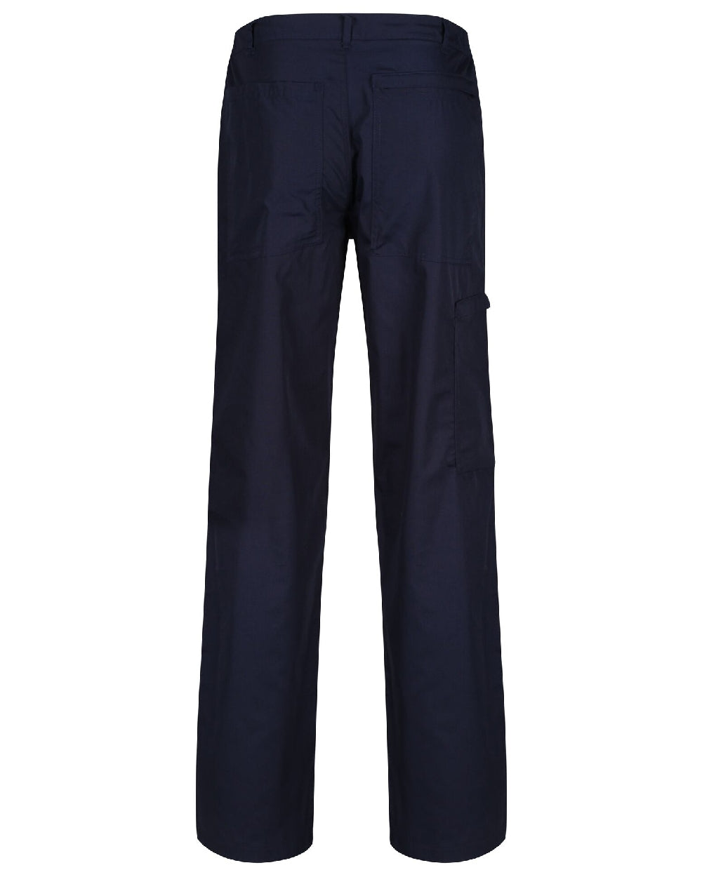 Navy coloured Regatta Action Trousers on white background 