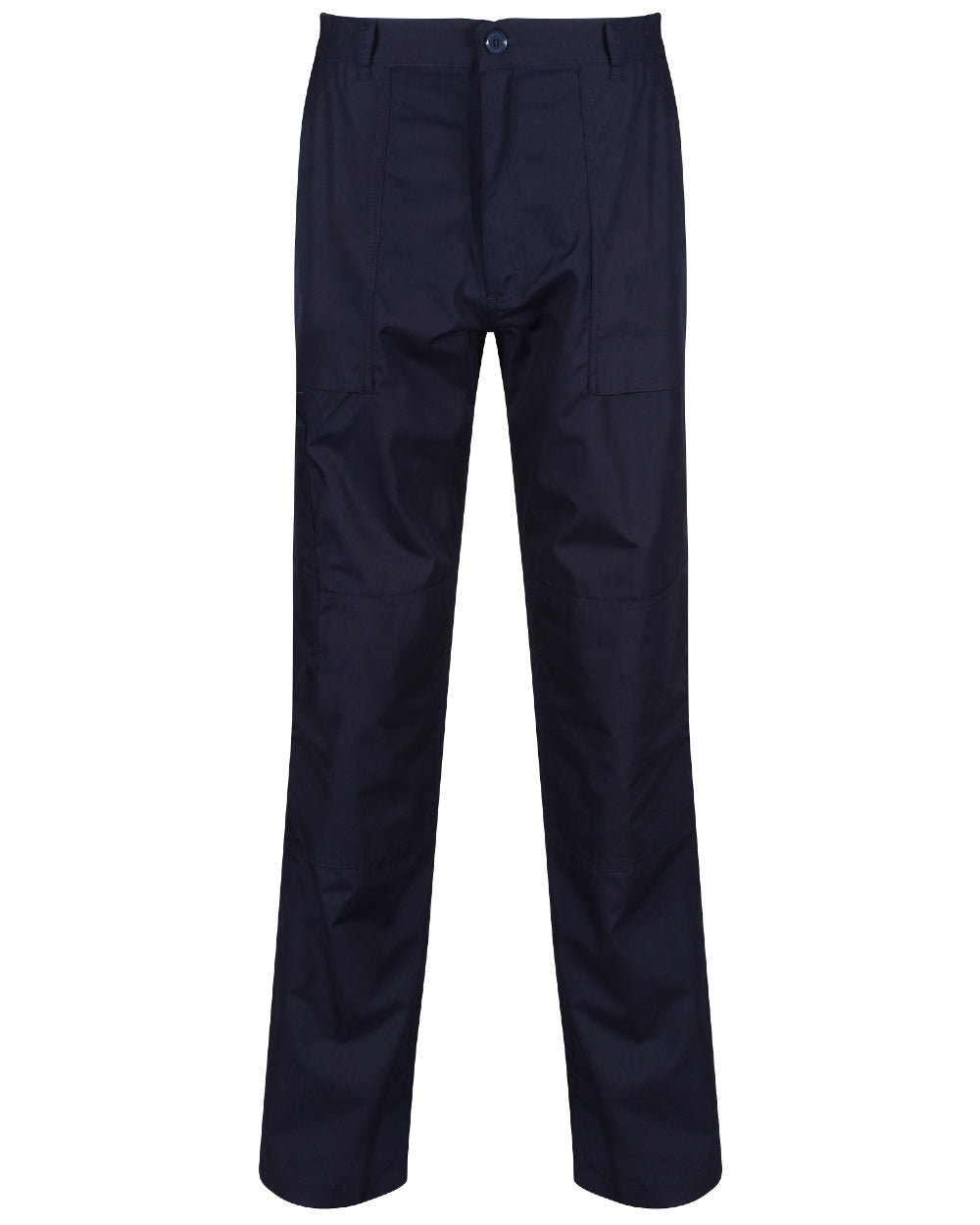 Navy coloured Regatta Action Trousers on white background