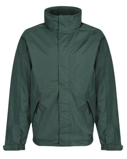 Dark Green Dark Grey coloured Regatta Dover Fleece Lined Bomber Jacket on white background 