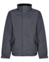 Seal Grey Black coloured Regatta Dover Fleece Lined Bomber Jacket on white background 