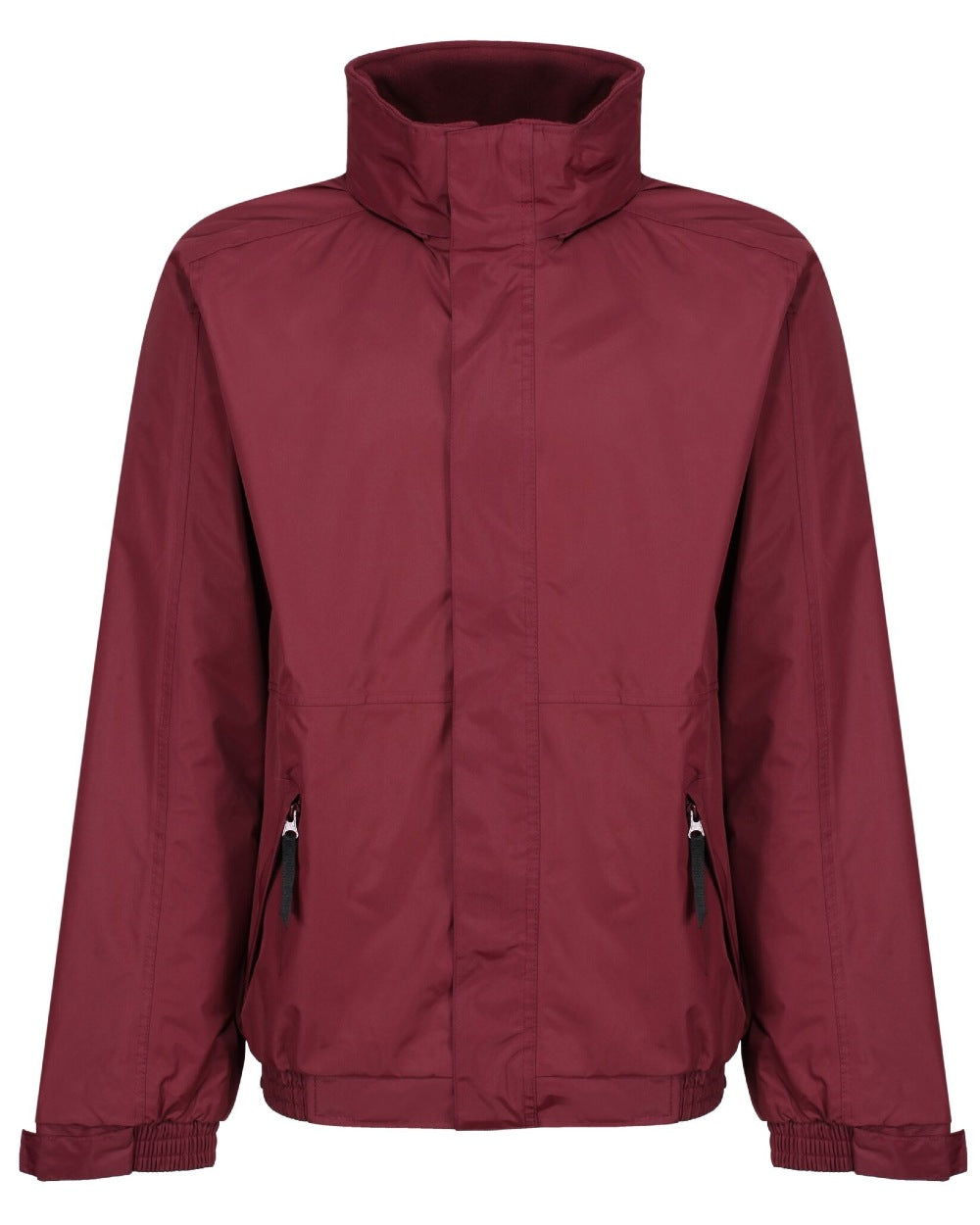 Burgundy coloured Regatta Dover Fleece Lined Bomber Jacket on white background 