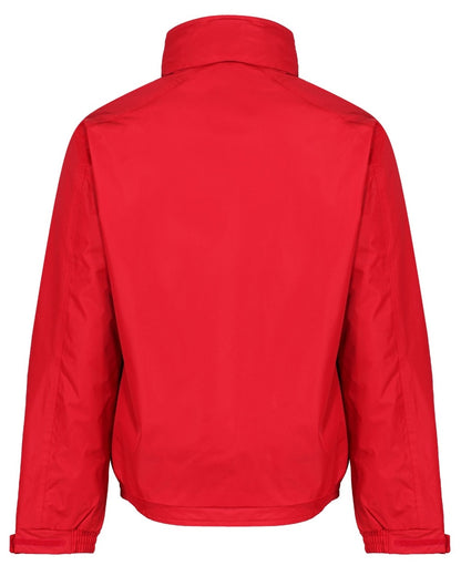 Classic Red Navy coloured Regatta Dover Fleece Lined Bomber Jacket on white background 