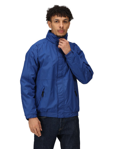 New Royal coloured Regatta Dover Fleece Lined Bomber Jacket on white background 