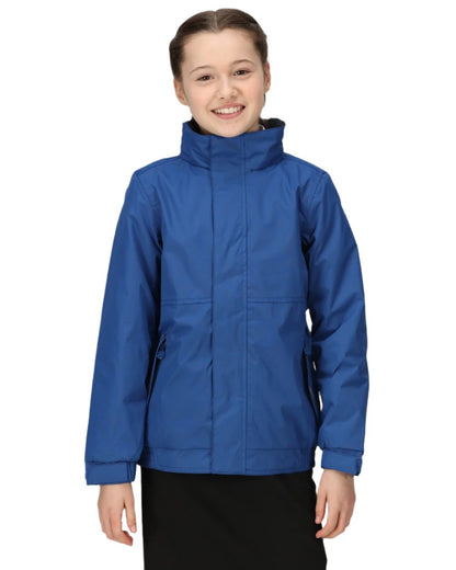 Royal Blue Navy coloured Regatta Kids Dover Fleece Lined Jacket on white background 