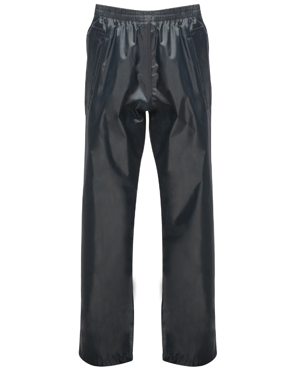 Navy coloured Regatta Kids Pro Stormbreak Waterproof Overtrousers on white background