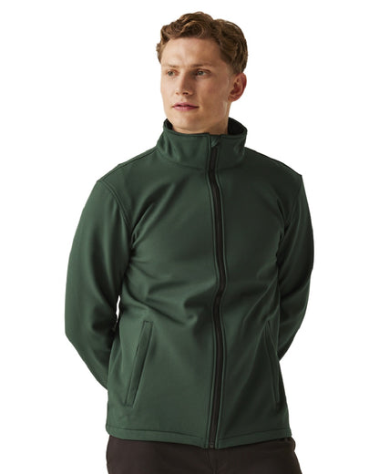 Dark Spruce Black coloured Regatta Mens Ablaze Printable Softshell Jacket on white background 