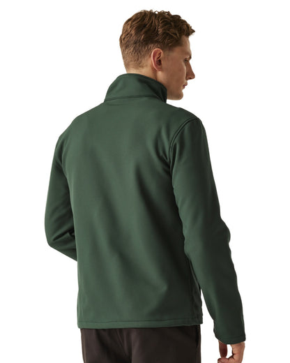 Dark Spruce Black coloured Regatta Mens Ablaze Printable Softshell Jacket on white background 