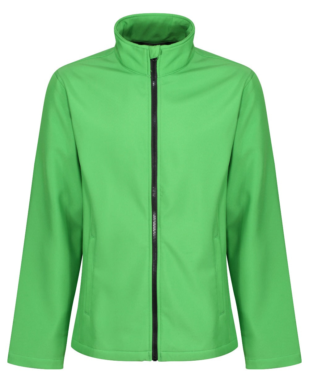 Extreme Green Black coloured Regatta Mens Ablaze Printable Softshell Jacket on white background 