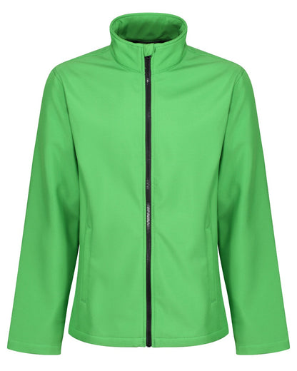 Extreme Green Black coloured Regatta Mens Ablaze Printable Softshell Jacket on white background 