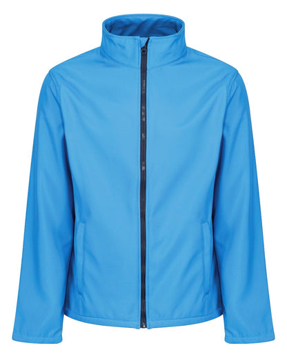French Blue Navy coloured Regatta Mens Ablaze Printable Softshell Jacket on white background 