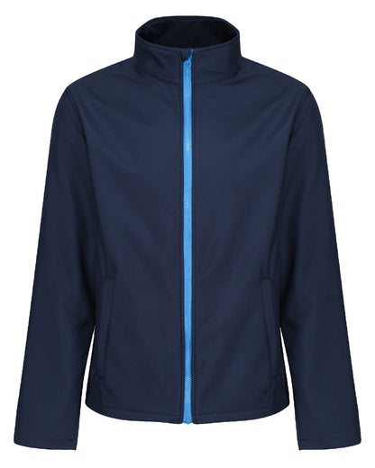Navy French Blue coloured Regatta Mens Ablaze Printable Softshell Jacket on white background 