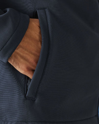 Navy French Blue coloured Regatta Mens Ablaze Printable Softshell Jacket on white background 