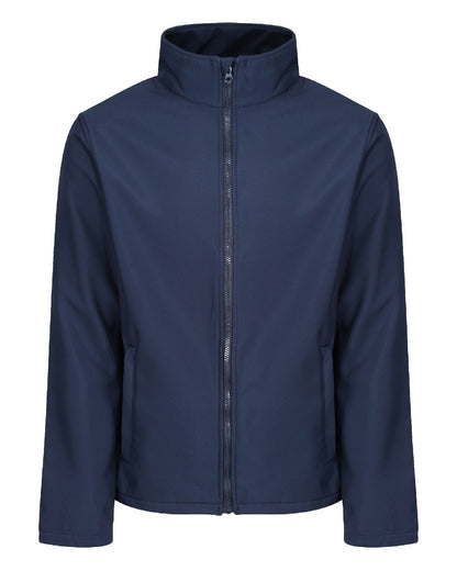 Navy coloured Regatta Mens Ablaze Printable Softshell Jacket on white background 