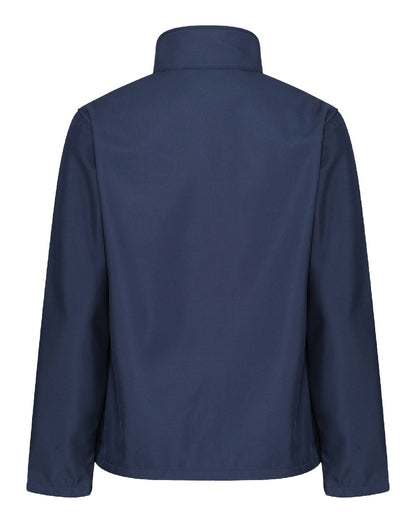 Navy coloured Regatta Mens Ablaze Printable Softshell Jacket on white background 