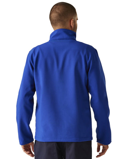 New Royal Black coloured Regatta Mens Ablaze Printable Softshell Jacket on white background 