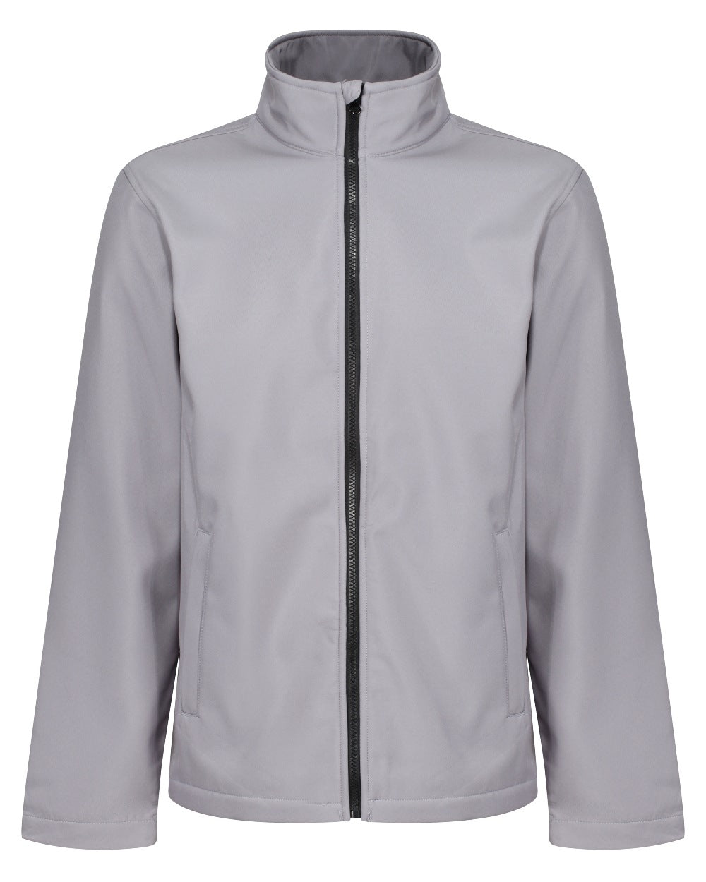 Rock Grey Black coloured Regatta Mens Ablaze Printable Softshell Jacket on white background 
