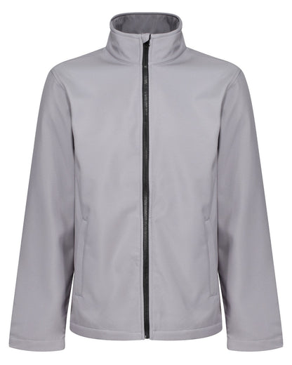 Rock Grey Black coloured Regatta Mens Ablaze Printable Softshell Jacket on white background 