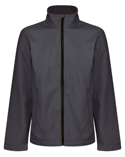 Seal Grey Black coloured Regatta Mens Ablaze Printable Softshell Jacket on white background 