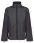 Seal Grey Black coloured Regatta Mens Ablaze Printable Softshell Jacket on white background 