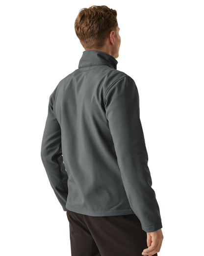 Seal Grey Black coloured Regatta Mens Ablaze Printable Softshell Jacket on white background 