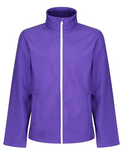 Vibrant Purple Black coloured Regatta Mens Ablaze Printable Softshell Jacket on white background 