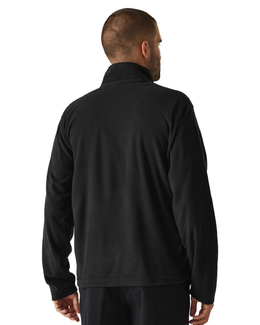 Black coloured Regatta Mens Micro Zip Neck Fleece on white background 