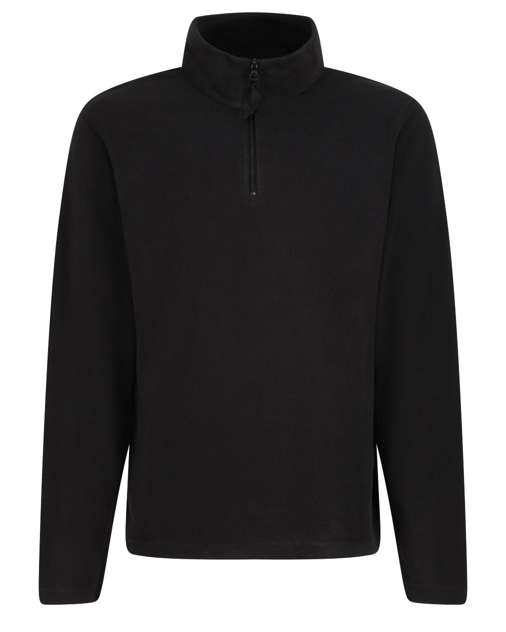 Black coloured Regatta Mens Micro Zip Neck Fleece on white background 