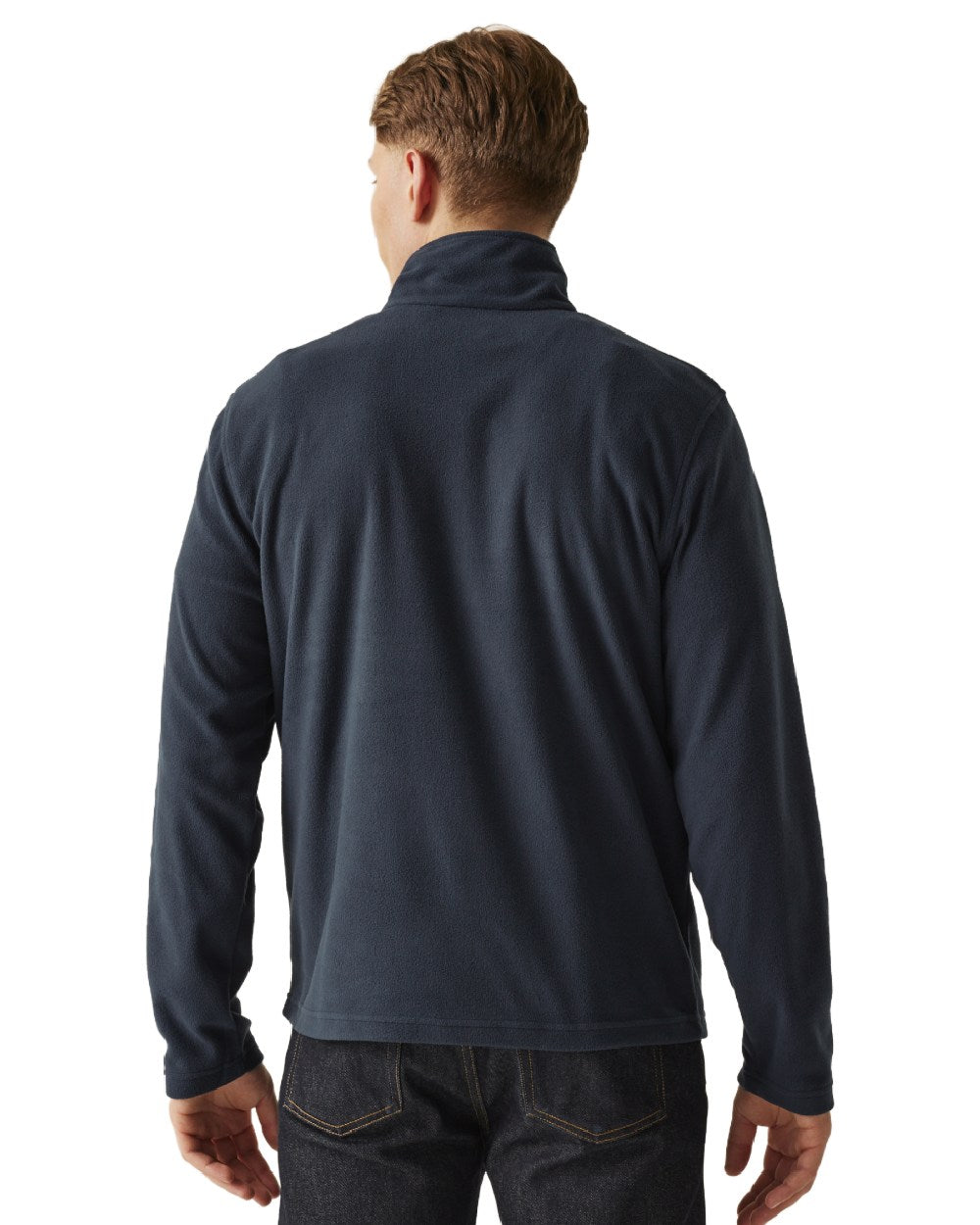 Dark Navy coloured Regatta Mens Micro Zip Neck Fleece on white background 