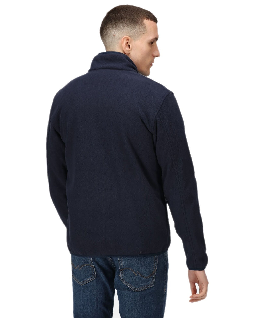 Navy coloured Regatta Omicron III Waterproof Breathable Fleece on white background 