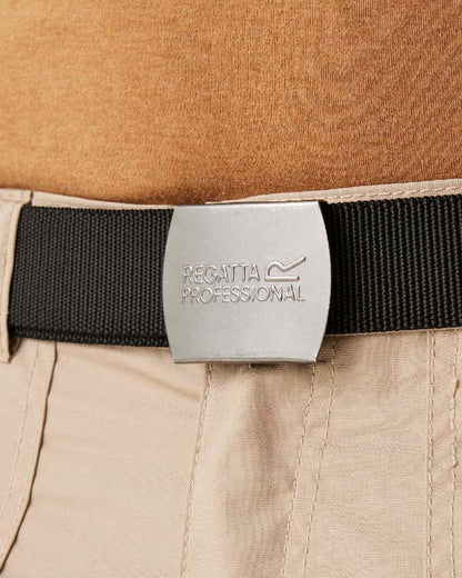 Black coloured Regatta Premium Workwear Belt on white background