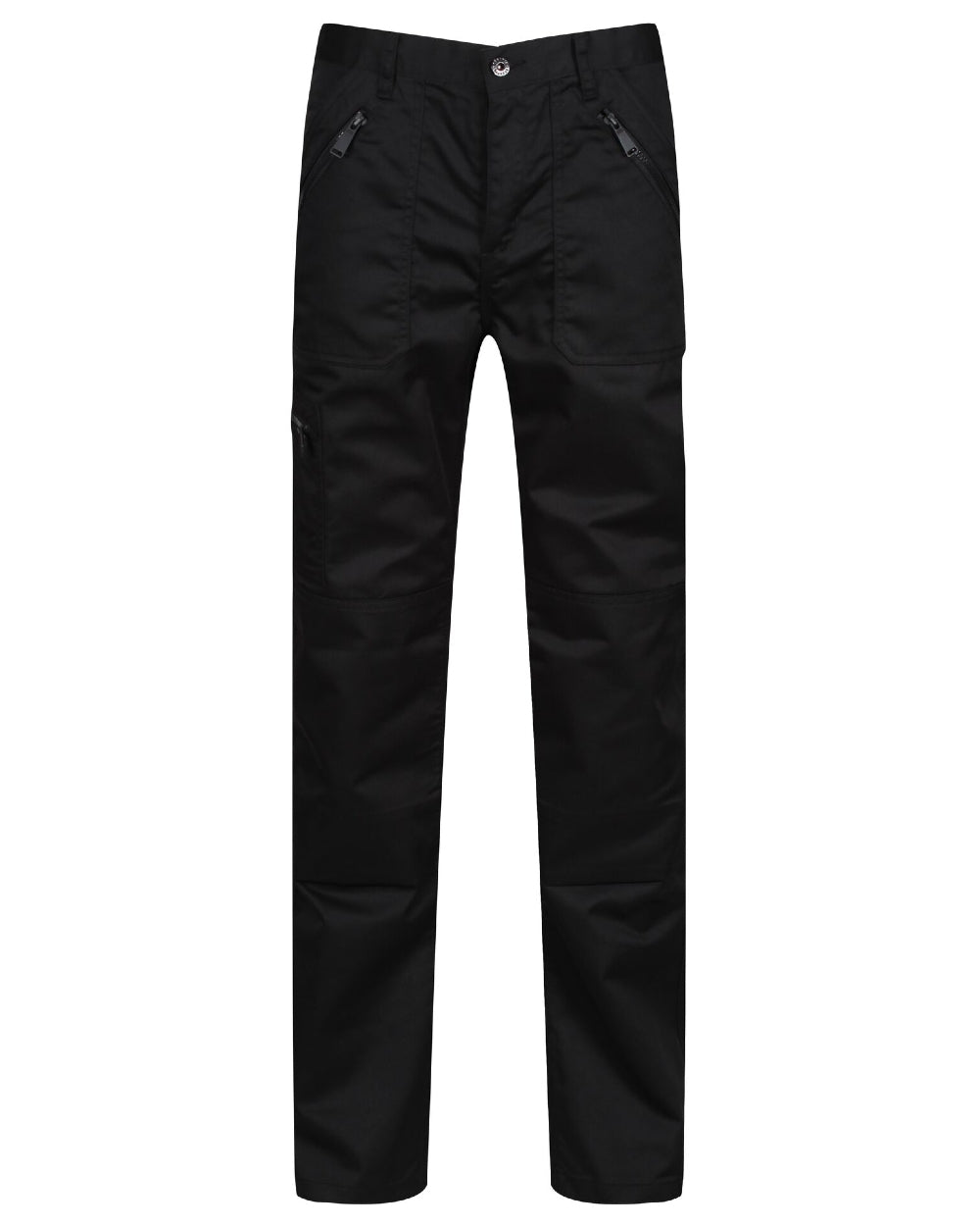 Black coloured Regatta Pro Action Trousers on white background 