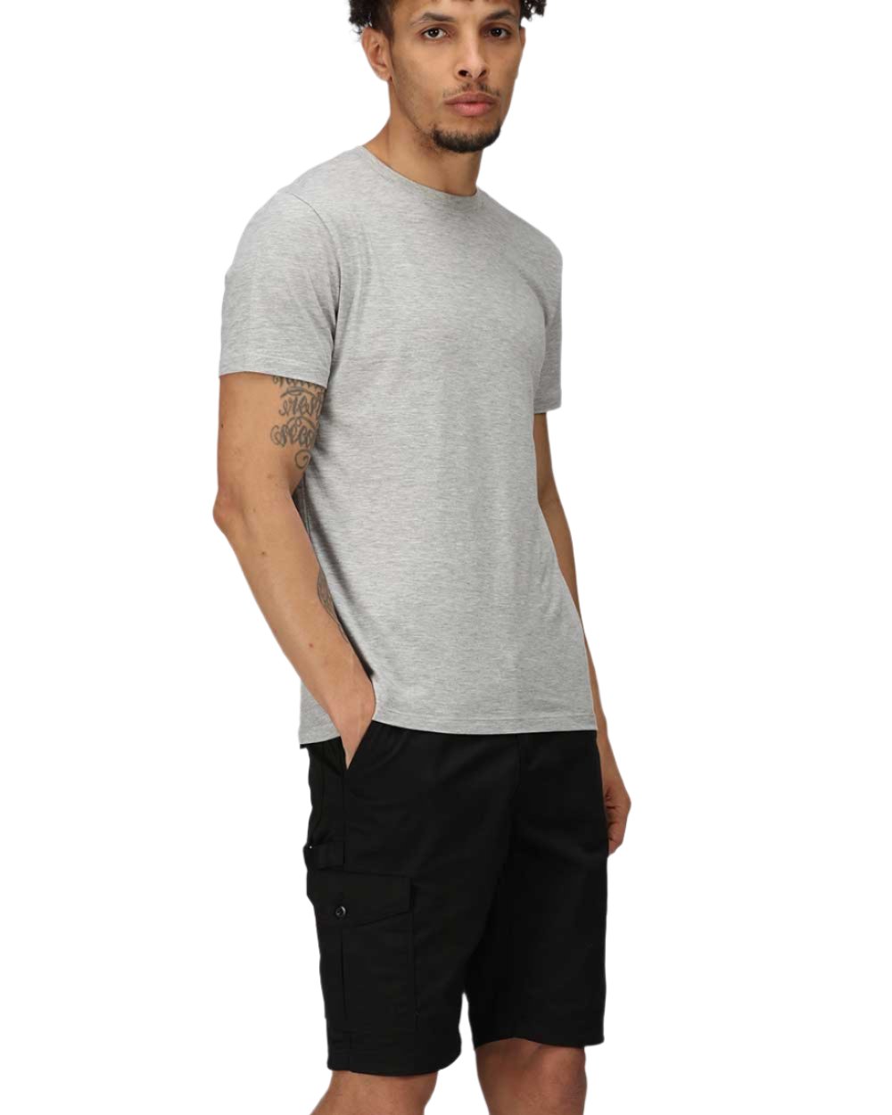 Black coloured Regatta Pro Cargo Shorts on white background 