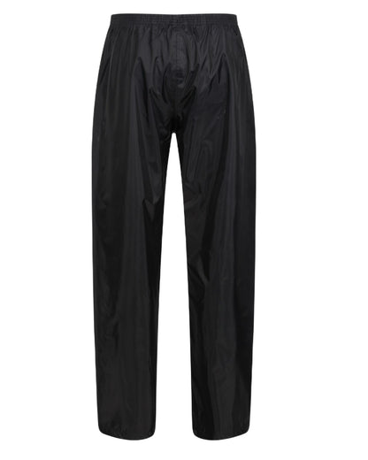 Black Coloured Regatta Pro Stormbreak Waterproof Overtrousers on white background 
