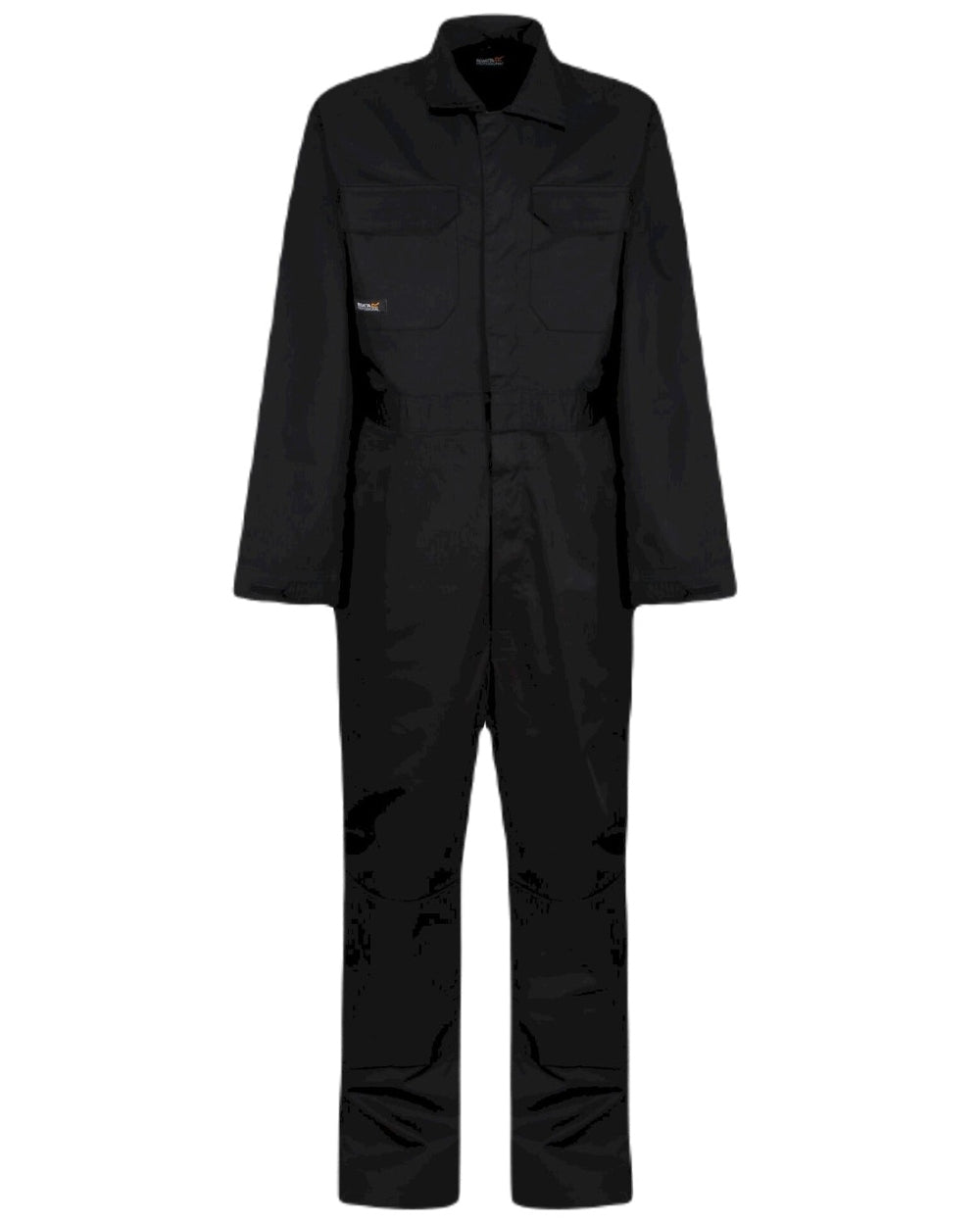 Black coloured Regatta Pro Stud Fasten Coverall on white background 