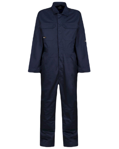 Navy coloured Regatta Pro Stud Fasten Coverall on white background 