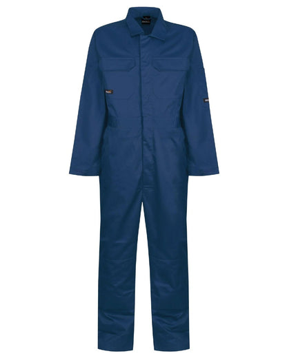 Royal Blue coloured Regatta Pro Stud Fasten Coverall on white background 