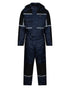 Navy coloured Regatta Pro Waterproof Insulated Coverall on white background 