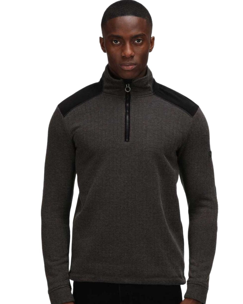 Black Coloured Regatta Professional Holbeck Half Zip Fleece on white background 