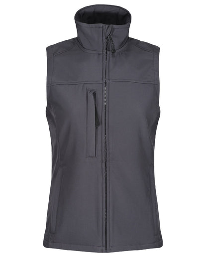 Seal Grey coloured Regatta Professional Womens Flux Softshell Bodywarmer on white background 