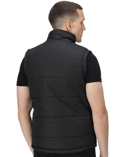 Black coloured Regatta Steller Multi-Zip Ripstop Bodywarmer on white background 