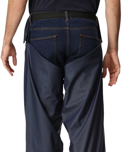 Navy coloured Regatta Stormflex Chaps on white background 