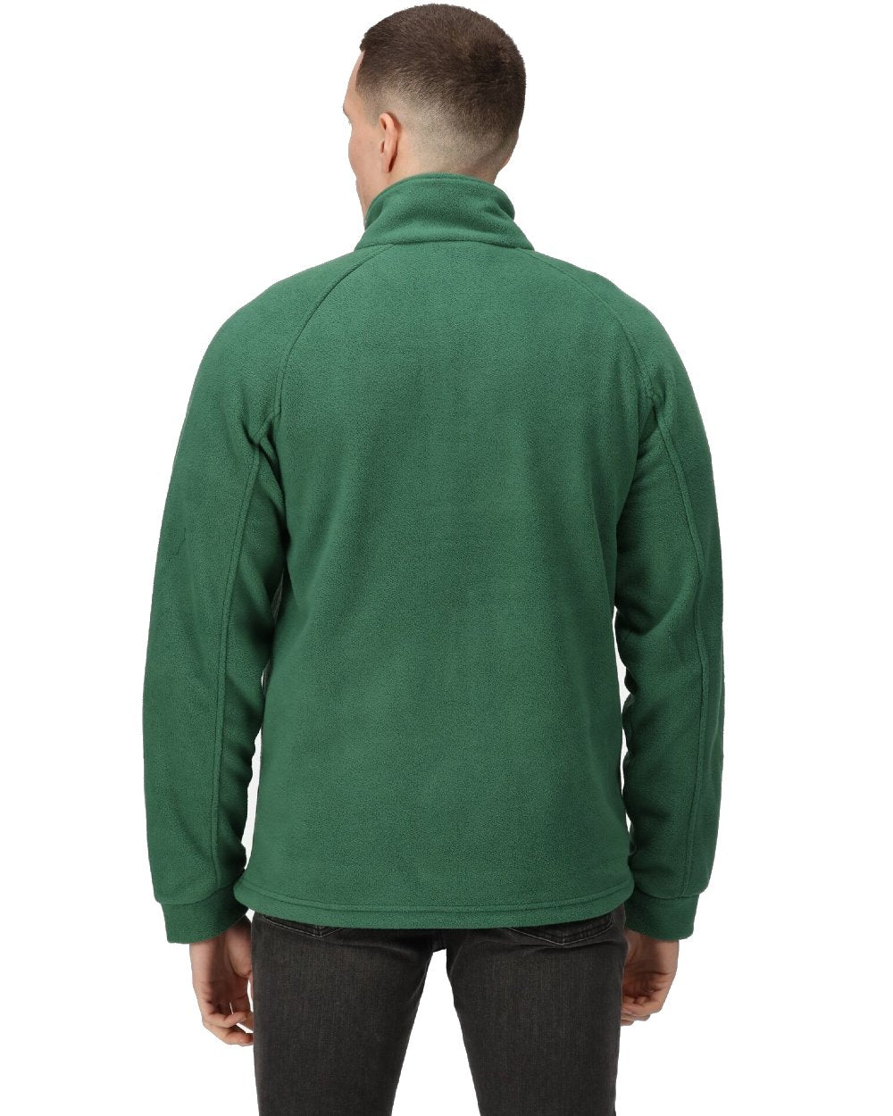 Bottle Green coloured Regatta Thor III Fleece on white background 