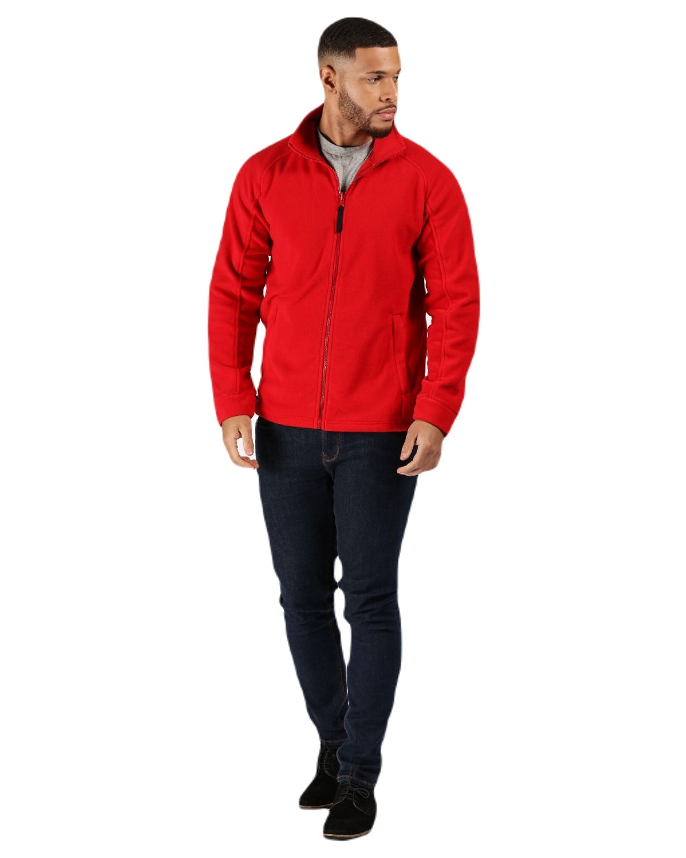 Classic Red coloured Regatta Thor III Fleece on white background 